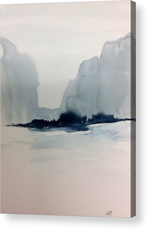 Abstract Watercolour Acrylic Print featuring the painting Winter Wash by Desmond Raymond