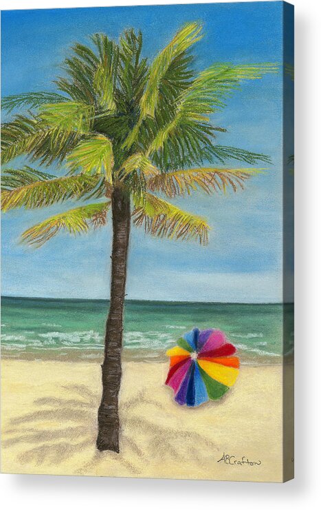 Beach Acrylic Print featuring the painting Wish I Was There by Arlene Crafton