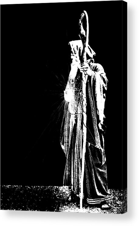 Wizard Acrylic Print featuring the photograph Wizard in pure bw by Kristin Elmquist