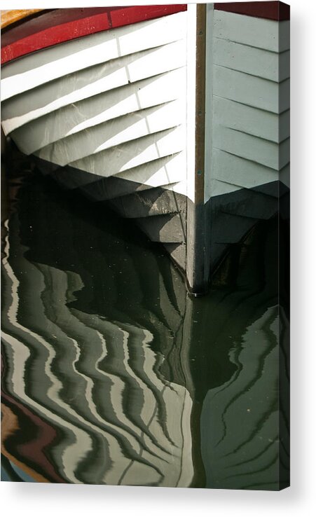 Rowboat Acrylic Print featuring the photograph Wooden Boat Abstract by Jani Freimann