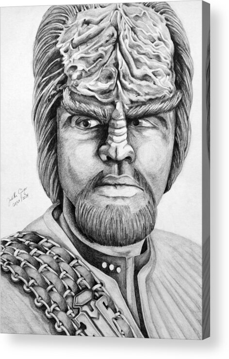 Worf Acrylic Print featuring the painting Worf by Judith Groeger