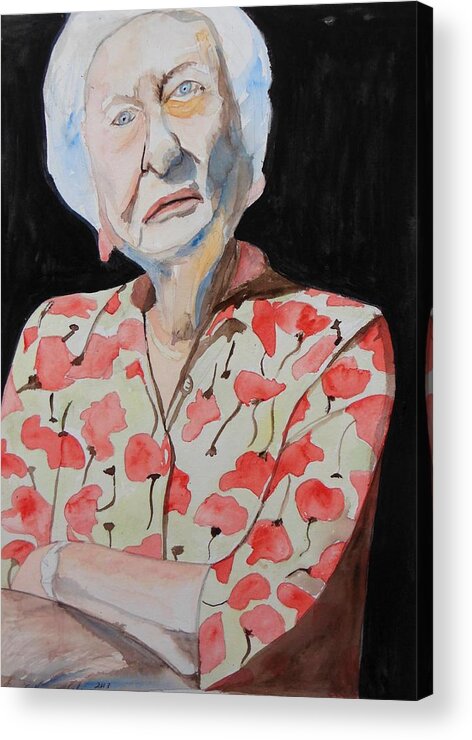 Yes I'm 91 Acrylic Print featuring the painting Yes I'm 91 by Esther Newman-Cohen