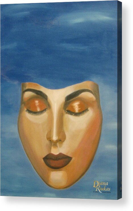 Masks Acrylic Print featuring the painting Mask #1 by Serenity Studio Art