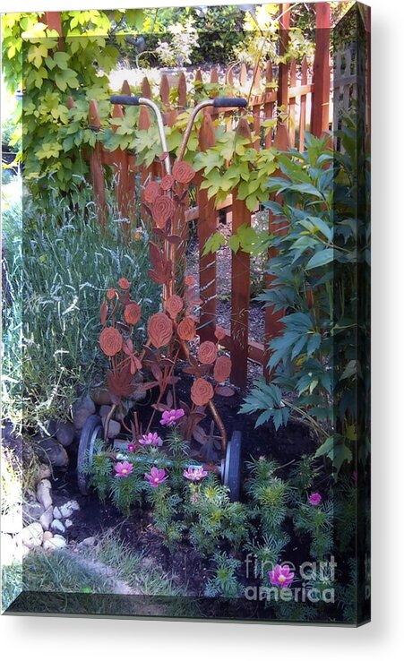 Garden Acrylic Print featuring the sculpture Rusty Rose #1 by JP Giarde