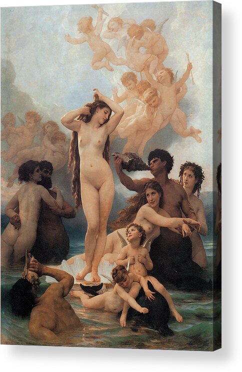 William-adolphe Bouguereau Acrylic Print featuring the painting The Birth of Venus #1 by William-Adolphe Bouguereau