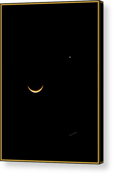 Crescent Moon Acrylic Print featuring the photograph A Wink and A Smile by DigiArt Diaries by Vicky B Fuller