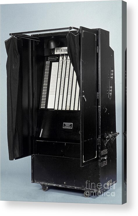 1930s Acrylic Print featuring the photograph American Voting Booth by Granger