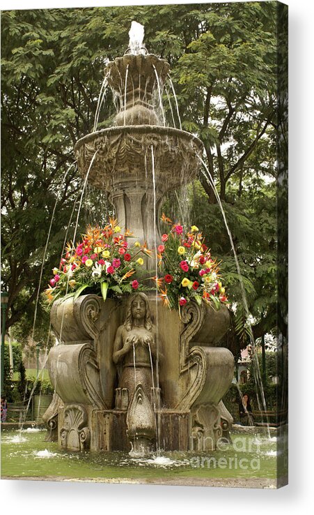 Guatemala Acrylic Print featuring the photograph Antigua Fountain by John Mitchell