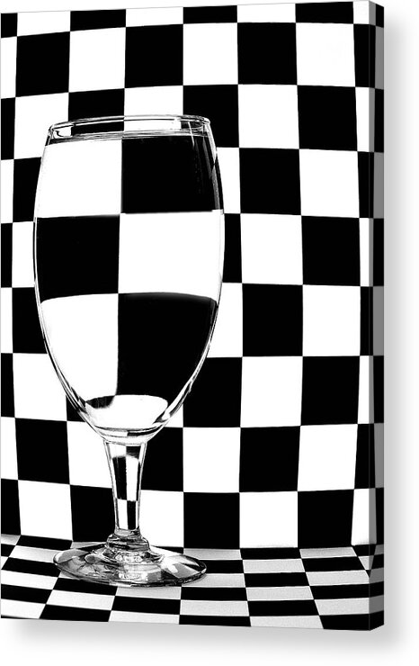 Checker Acrylic Print featuring the photograph Black and White by Mark Fuller