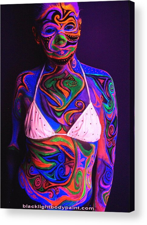 Blacklight Bodypaint Body Art Swimsuit Body Painting Acrylic Print