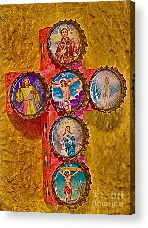 Cross Acrylic Print featuring the photograph Bottled Religion by Ken Williams