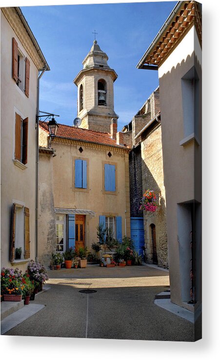 Church Steeple Acrylic Print featuring the photograph Church Steeple in Provence by Dave Mills