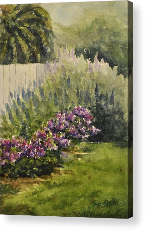 Gardens Acrylic Print featuring the painting Garden Splendor by Sandy Fisher