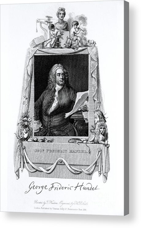 History Acrylic Print featuring the photograph George Frideric Handel, German Baroque by Omikron