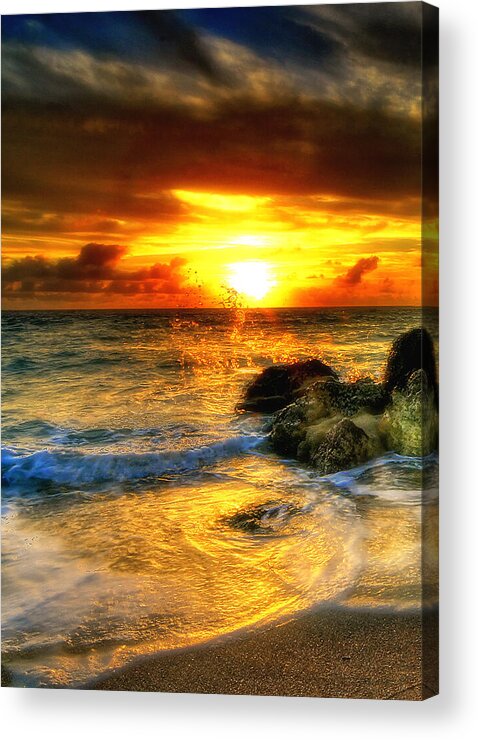 Sunrise Acrylic Print featuring the photograph HDR Blazing Sunrise by Joe Myeress