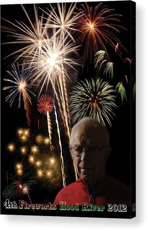  Acrylic Print featuring the photograph Hood River Fireworks 2012 by Arthur Fix