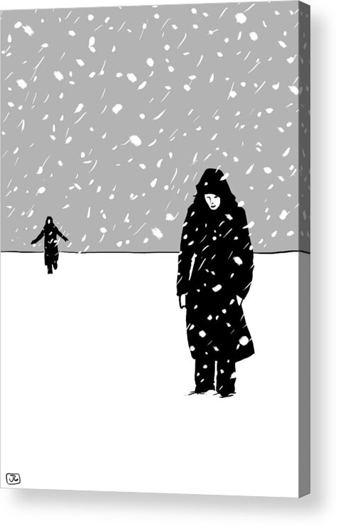 Snow Storm Acrylic Print featuring the digital art In the snow by Giuseppe Cristiano