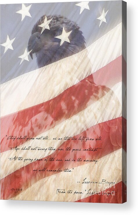 American Flag Acrylic Print featuring the photograph Lest we Forget by Pam Holdsworth