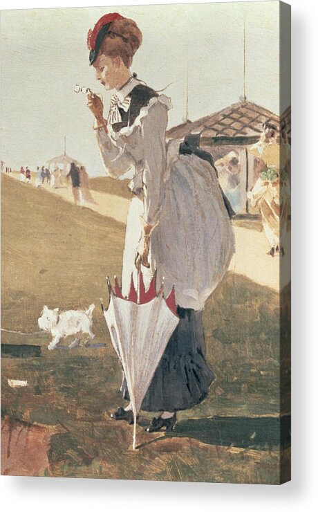 Long Branch (detail) By Winslow Homer (1836-1910) Acrylic Print featuring the painting Long Branch by Winslow Homer