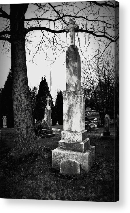 Black And White Acrylic Print featuring the photograph Long Grave by Lora Mercado