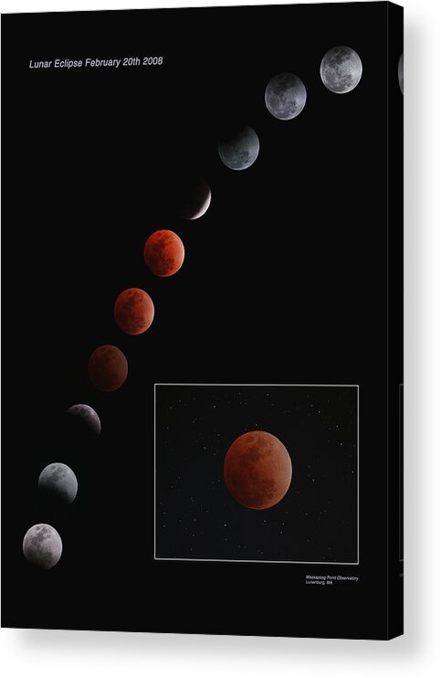 Moon Acrylic Print featuring the photograph Lunar Eclipse 2008 by Dale J Martin