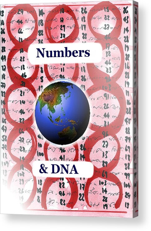 Ahonu Acrylic Print featuring the painting Numbers and DNA by AHONU Aingeal Rose