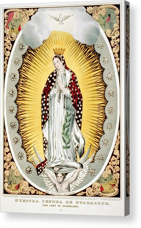 1840s Acrylic Print featuring the photograph Our Lady Of Guadalupe, Originally by Everett