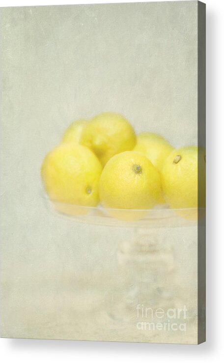 Lemons Acrylic Print featuring the photograph Painterly Lemons Stilllife by Susan Gary
