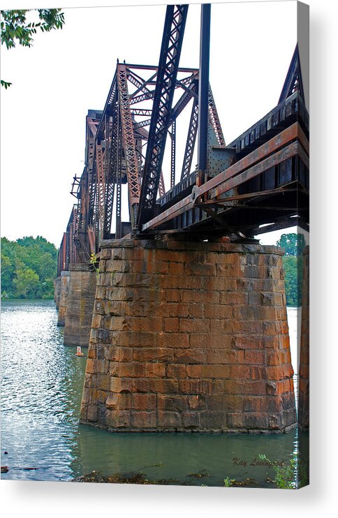 Water Acrylic Print featuring the photograph Railroad Bridge 2 by Kay Lovingood