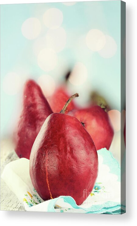 Autumn Acrylic Print featuring the photograph Red Pears by Stephanie Frey