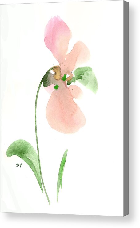 Salmon Flower Acrylic Print featuring the drawing Salmon Flower by Darlene Flood