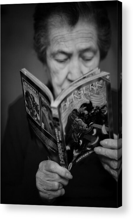 Reading Acrylic Print featuring the photograph Sober reading by Laura Melis