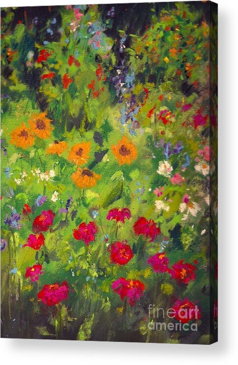  Acrylic Print featuring the pastel Solebury Garden by Denise Dempsey Kane