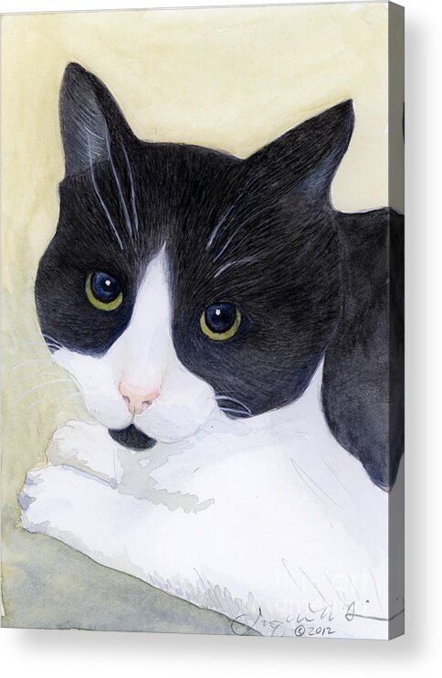 Cat Acrylic Print featuring the painting Sophie by Jackie Irwin