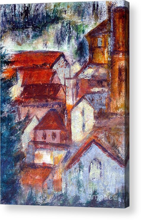 France Acrylic Print featuring the painting St Cyprien France by Jackie Sherwood