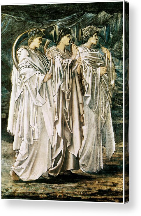 Edward Burne-jones Acrylic Print featuring the painting The Challenge in the Desert by Edward Burne-Jones