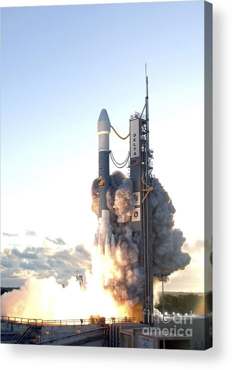 Photography Acrylic Print featuring the photograph The Delta II Rocket Lifts by Stocktrek Images