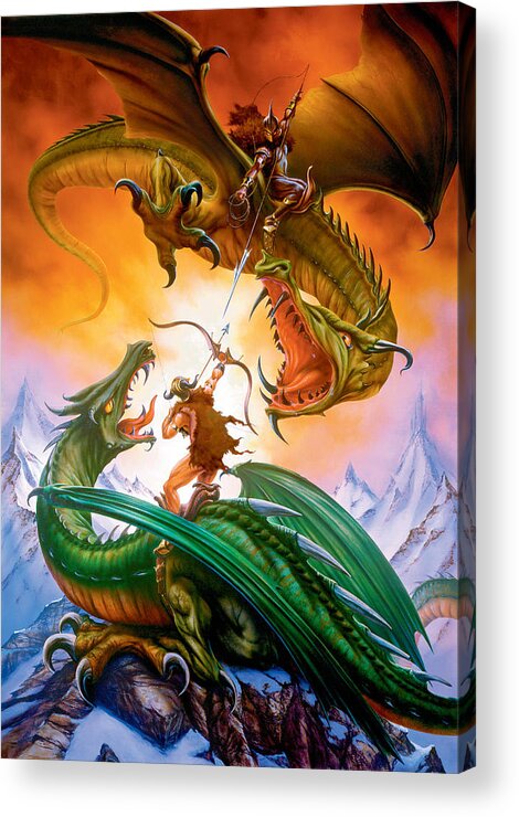 Dragon Acrylic Print featuring the photograph The Duel by MGL Meiklejohn Graphics Licensing