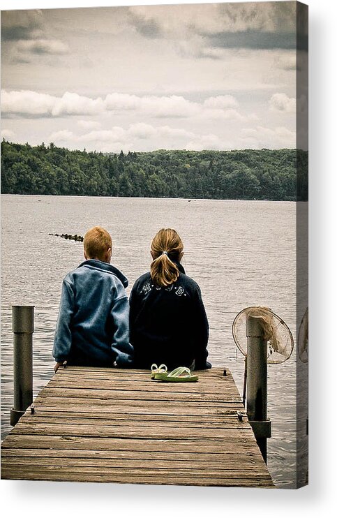 Boy Acrylic Print featuring the photograph Toes In The Water by Trish Tritz
