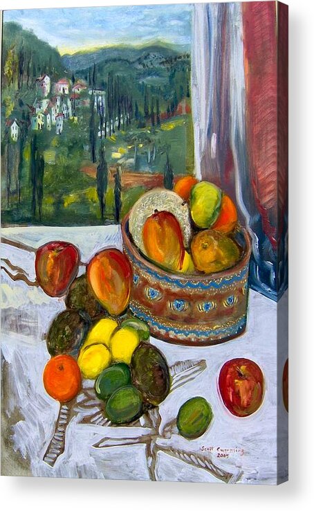 Landscape Acrylic Print featuring the painting Tuscan Still-life by Scott Cumming