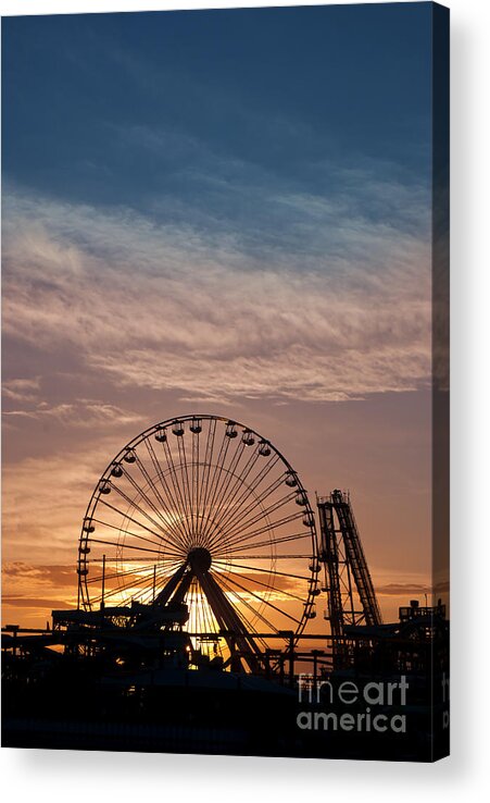 Amusement Park Acrylic Print featuring the photograph Amusement Park Sunset #1 by Anthony Totah