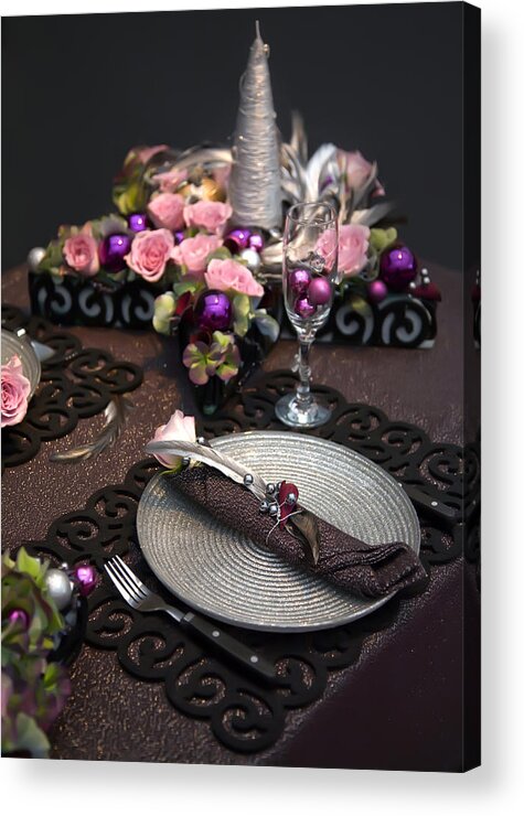 Christmas Acrylic Print featuring the photograph Christmas table #1 by Ariadna De Raadt