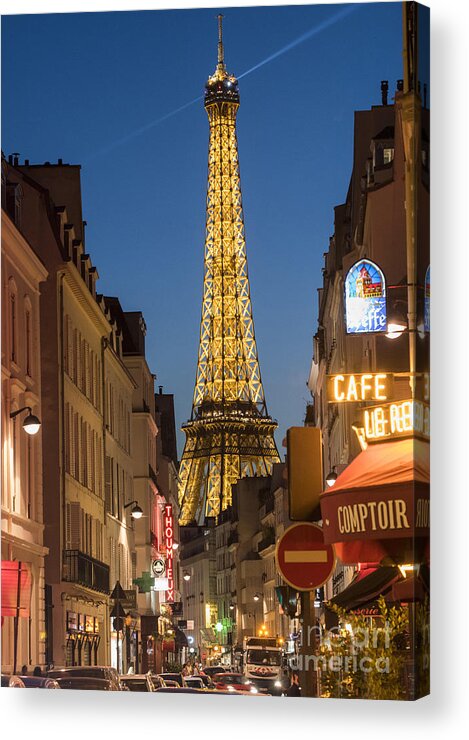 Blue Acrylic Print featuring the photograph Eiffel Tower #1 by Juli Scalzi