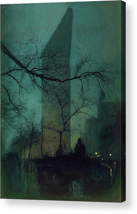 Troy Caperton Acrylic Print featuring the painting Flatiron Building Painting #2 by Troy Caperton