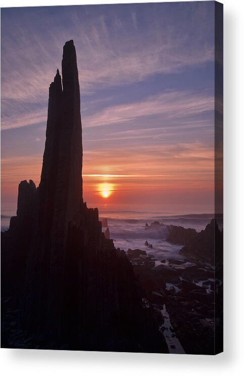 Hartland Acrylic Print featuring the photograph Hartland Seascape from the West coast of Devon #1 by Pete Hemington