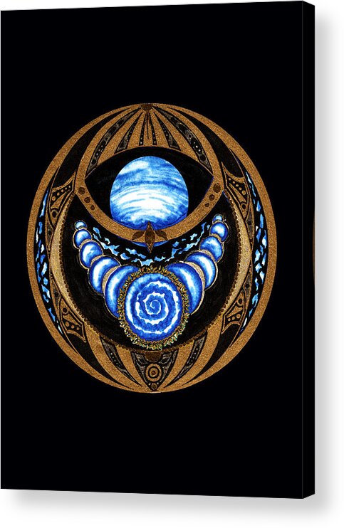 Planets Acrylic Print featuring the mixed media Inside the Seed Of Imagination by Pam Ellis