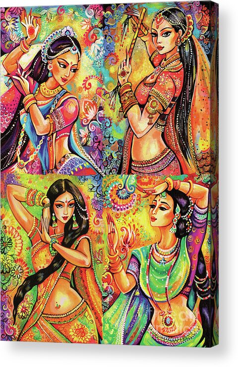 Bollywood Dancer Acrylic Print featuring the painting Magic of Dance by Eva Campbell