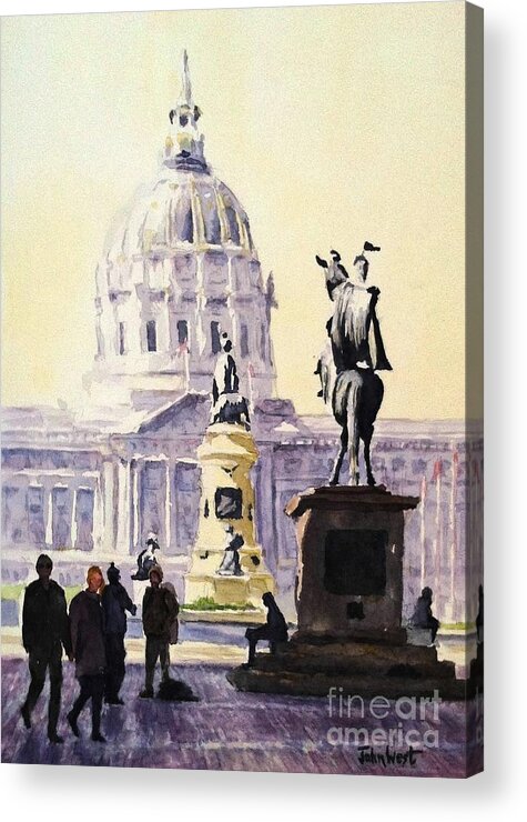 San Francisco Acrylic Print featuring the painting SF City Hall by John West