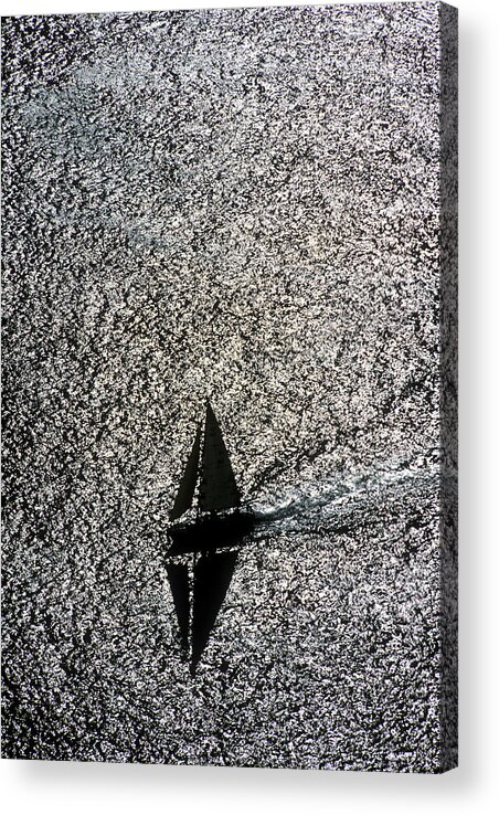 Crusing Acrylic Print featuring the photograph Sailing into Solitude by David Shuler