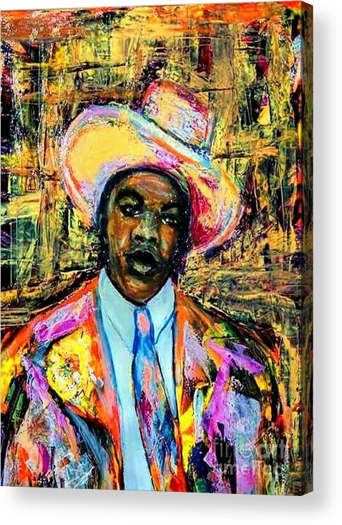 Family-friendly Uncle Acrylic Print featuring the painting Uncle Jr. #2 by Tyrone Hart
